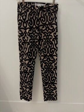 Gretchen Scott Designs Black and Cream Stretch Straight Leg Pants